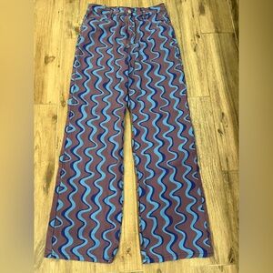 Boutique Bought Purple Painted Wide Leg Jeans Size Medium